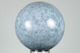 Polished Blue Calcite Sphere - Madagascar #196244-1